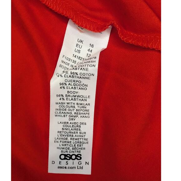 ASOS Cotton Sleeveless Mini Red Sundress - Picture 11 of 13